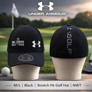Under Armour Black IMG Junior Golf Tour Golf Hat NWT- M/L